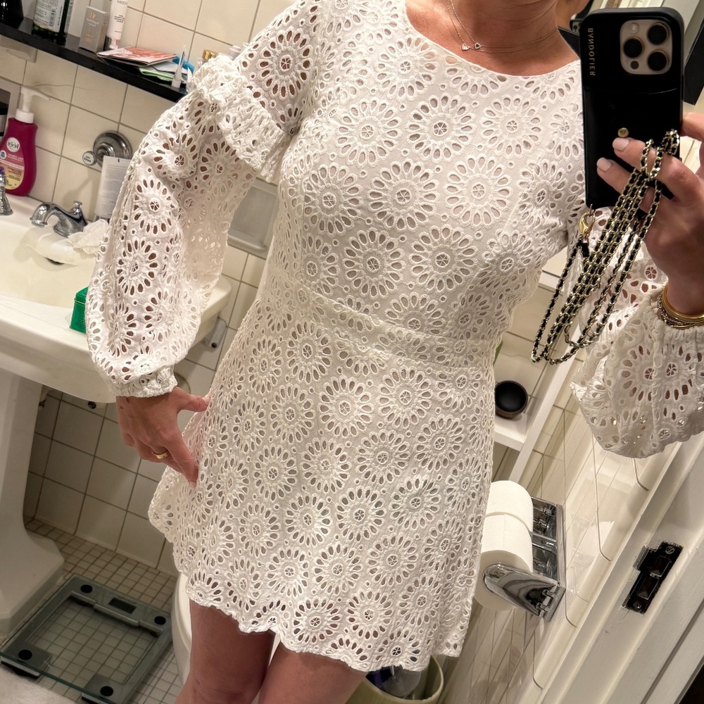 White eyelet dress with tassels!